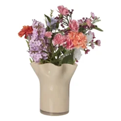 Vaas golf - beige - 22.5x20x19 cm