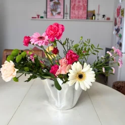 Vaas golf - zilverkleurig - 24x22x17.7 cm