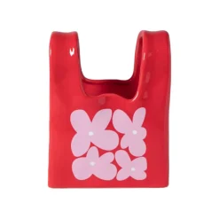 Vaas handtas Bianca - rood/roze - 17.5x14x8.5 cm