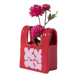 Vaas handtas Bianca - rood/roze - 17.5x14x8.5 cm