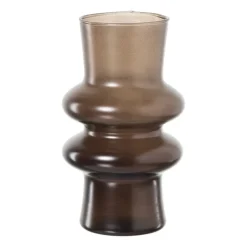 Vaas met bollingen - bruin - ø11.5x19.5 cm