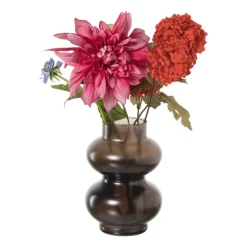 Vaas met bollingen - bruin - ø11.5x19.5 cm