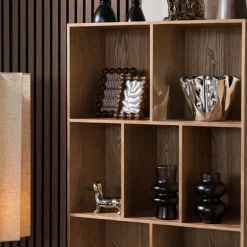 Vaas met bollingen - bruin - ø11.5x19.5 cm