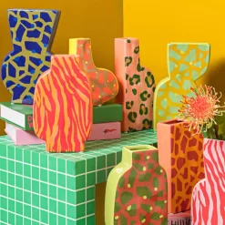 Vaas panter - roze - 23x10.5x5 cm