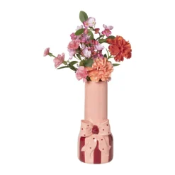 Vaas strik - roze/rood - 25x11.5x11.4 cm