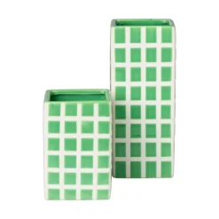 Vaas tegel groot - groen - 20x8x8 cm