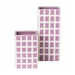 Vaas tegel groot - paars - 20x8x8 cm