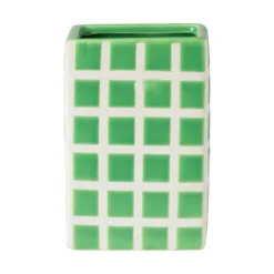 Vaas tegel klein - groen - 12x8x8 cm