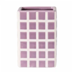 Vaas tegel klein - paars - 12x8x8 cm