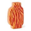 Vaas zebra - rood/oranje - 20.8x13x5.2 cm