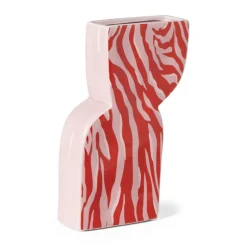 Vaas zebra - roze - 22x14.4x5.2 cm