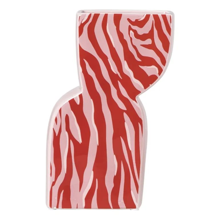 Vaas zebra - roze - 22x14.4x5.2 cm