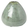 Vaasje groen - bol - ø9.5x9 cm