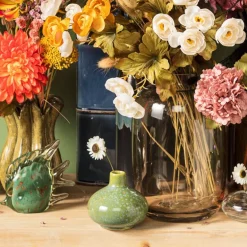 Vaasje groen - rond - ø9x9 cm