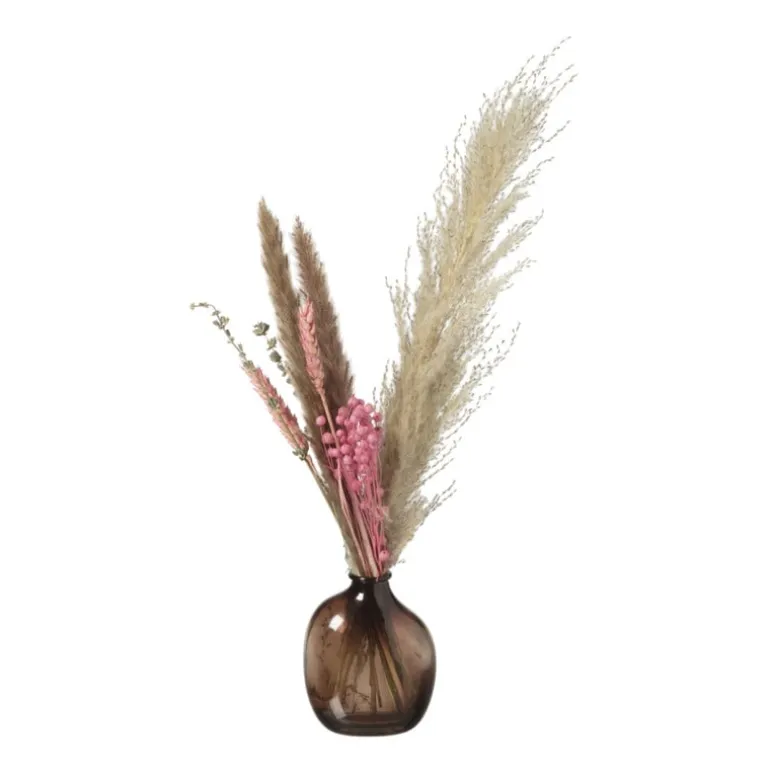 Vaasje rond - 11x9.2x5.8 cm - bruin