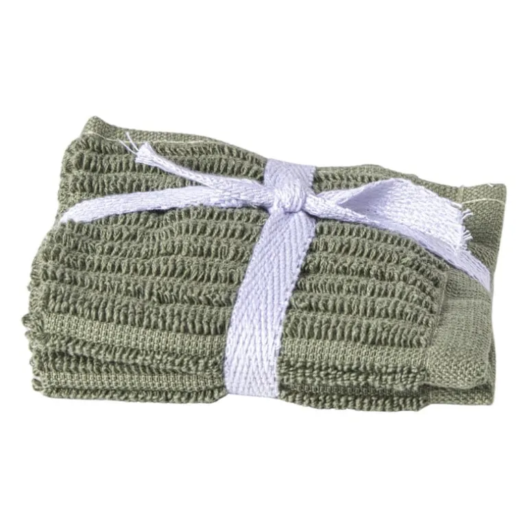 Vaatdoekjes - groen - 20x20 cm - set van 2