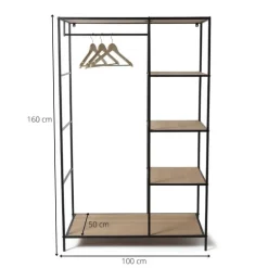Vakkenkast/kledingrek - 160x100x50 cm
