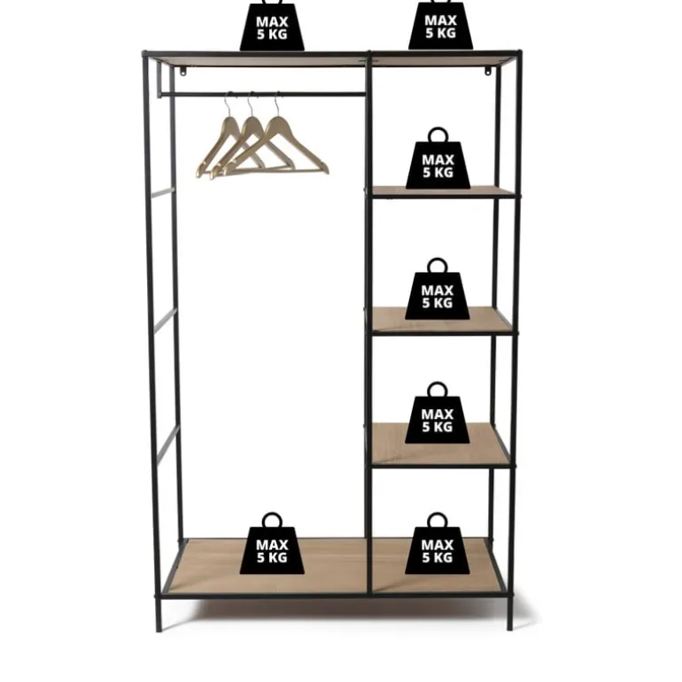 Vakkenkast/kledingrek - 160x100x50 cm