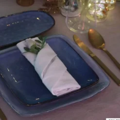 Vierkant bord Toscane - donkerblauw - 25x25 cm