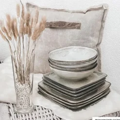 Vierkant bord Toscane - grijs - 20x20 cm