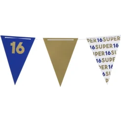 Vlaggenlijn 16 jaar - blauw - 10 meter