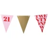 Vlaggenlijn 21 jaar - rood - 10 meter
