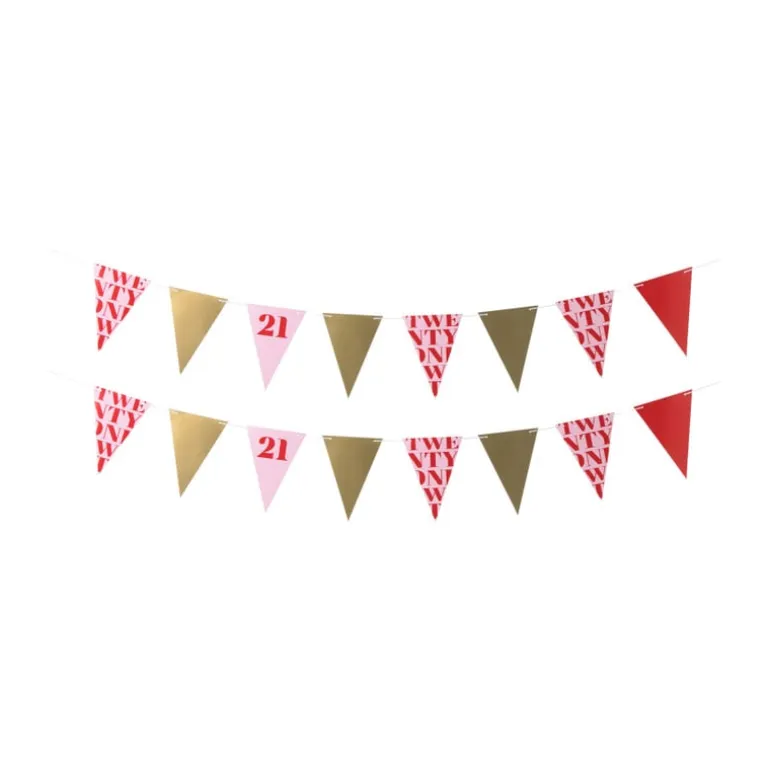 Vlaggenlijn 21 jaar - rood - 10 meter