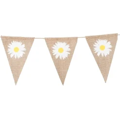 Vlaggenlijn jute madeliefje - diverse varianten - 2,5 m