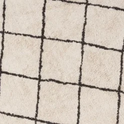 Vloerkleed berber rond - zwart/beige - ø120 cm