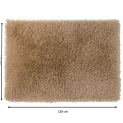 Vloerkleed fluffy - bruin -150x230 cm