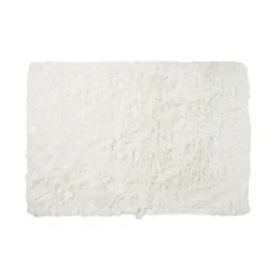 Vloerkleed fluffy - wit - 60x90 cm