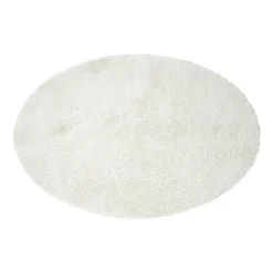 Vloerkleed fluffy ovaal - wit - 120x180 cm