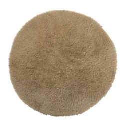 Vloerkleed fluffy rond - bruin - ø120 cm