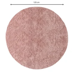 Vloerkleed fluffy rond - roze - ø120 cm