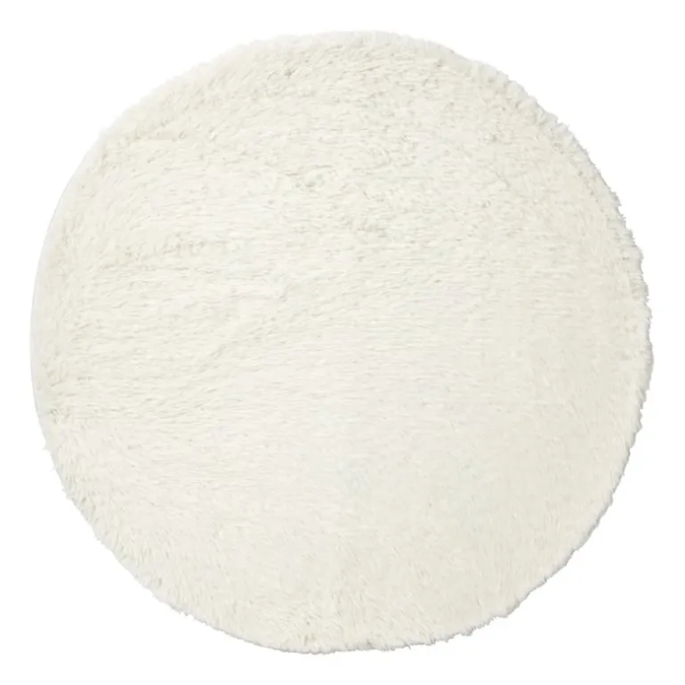 Vloerkleed fluffy rond - wit - ø120 cm
