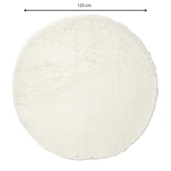 Vloerkleed fluffy rond - wit - ø120 cm