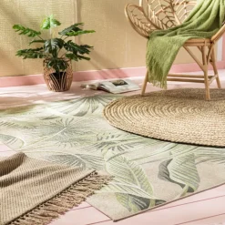 Vloerkleed riet - naturel - 87 cm