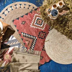 Vloerkleed riet - rond - ⌀120 cm