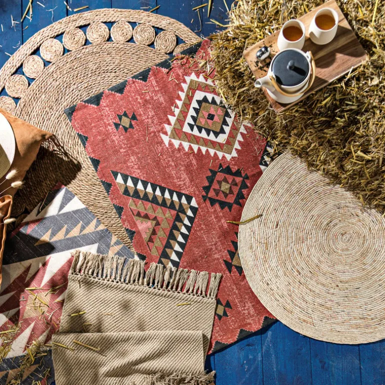 Vloerkleed riet - rond - ⌀120 cm