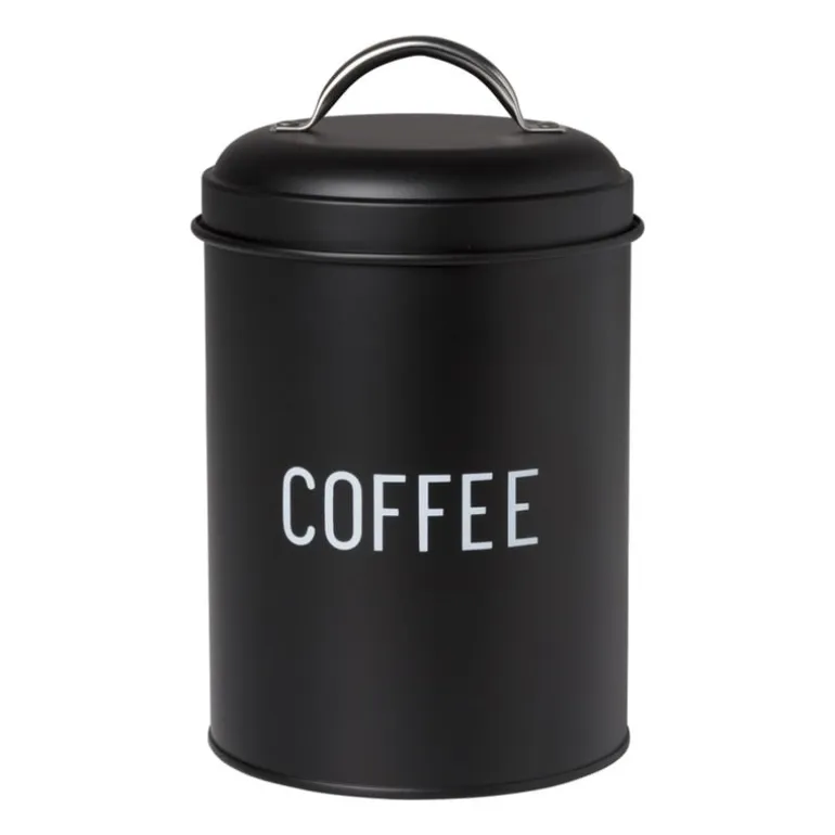 Voorraadblik coffee - zwart - ø11x15 cm