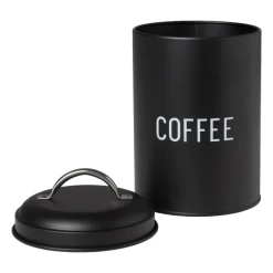 Voorraadblik coffee - zwart - ø11x15 cm