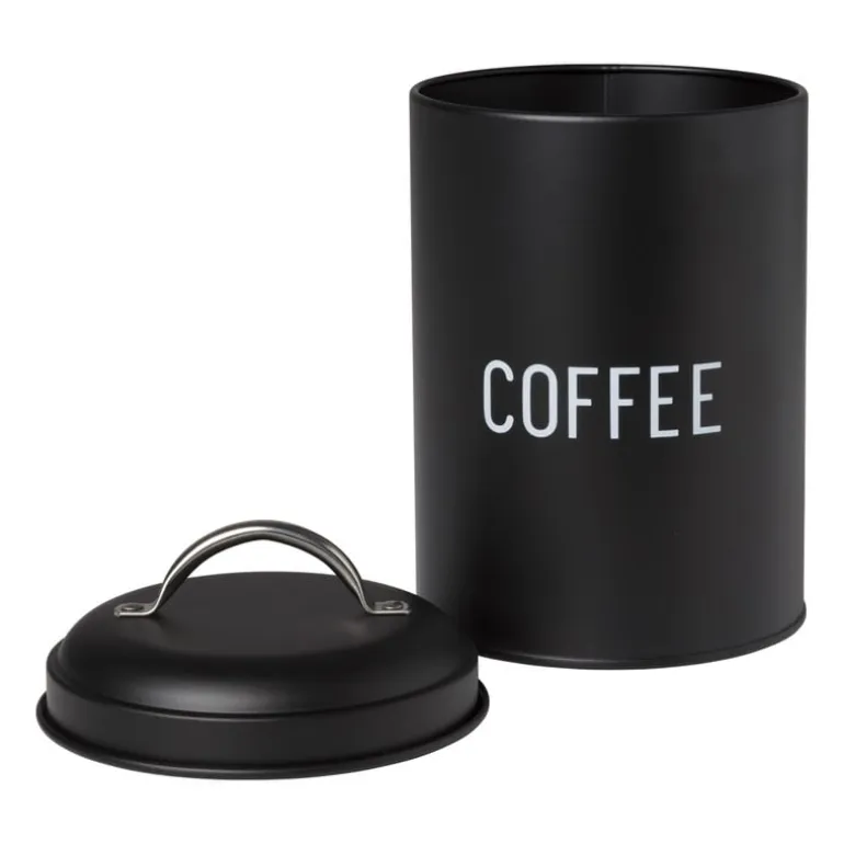 Voorraadblik coffee - zwart - ø11x15 cm