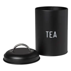 Voorraadblik tea - zwart - ø11x15 cm
