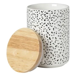 Voorraadpot Kasitoo stip - zwart/wit - 600 ml