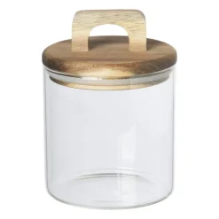 Voorraadpot met acacia deksel - ø10x14 cm