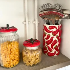 Voorraadpot tomaat - transparant/rood - 900 ml