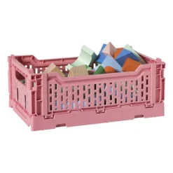 Vouwkrat middel - roze - 10.5x27x17 cm