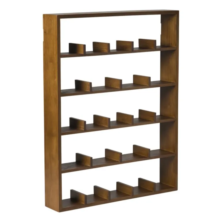 Wandkast voor 23 mokken - bruin - 63.5x48x9 cm