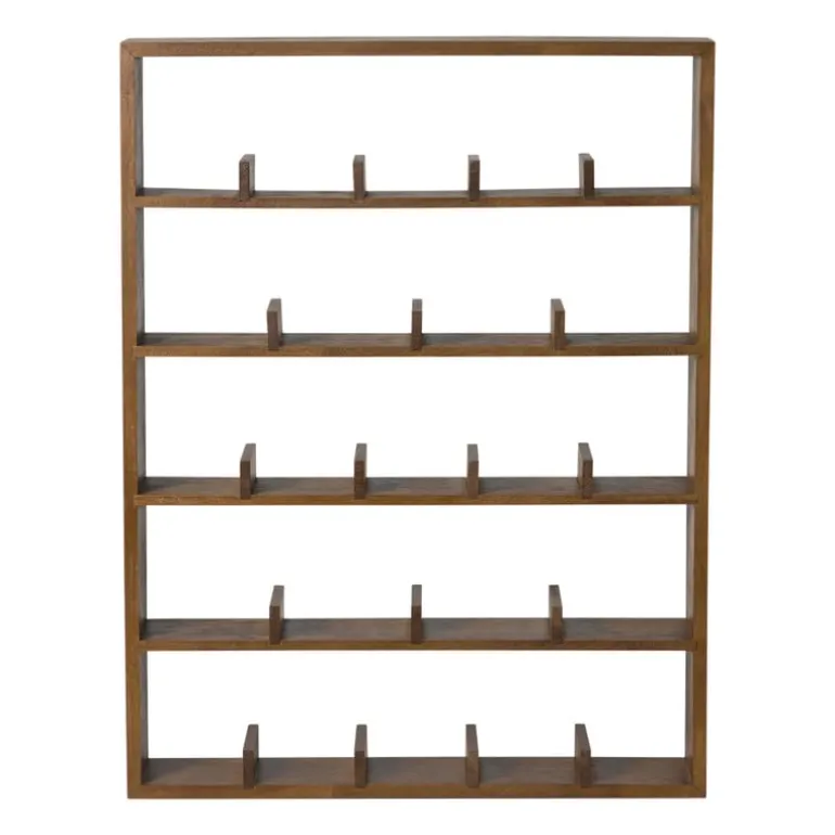 Wandkast voor 23 mokken - bruin - 63.5x48x9 cm