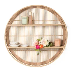 Wandkastje bamboe rond - ø75x12.5 cm